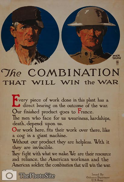 The combination that will win the war wwi poster - Click Image to Close