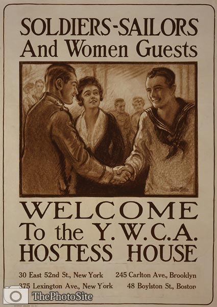 Welcome to YWCA. hostess house War Poster - Click Image to Close