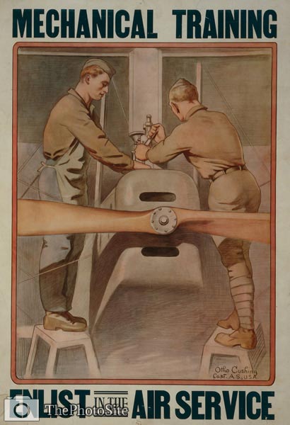 Mechanical training - Enlist in the Air Service War Poster - Click Image to Close