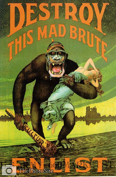 Destroy this mad brute, King Kong style War Poster - Click Image to Close