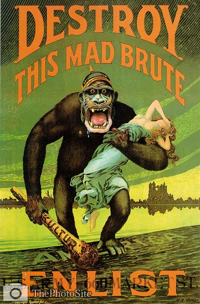 Destroy this Mad Brute Enlist War Poster - Click Image to Close