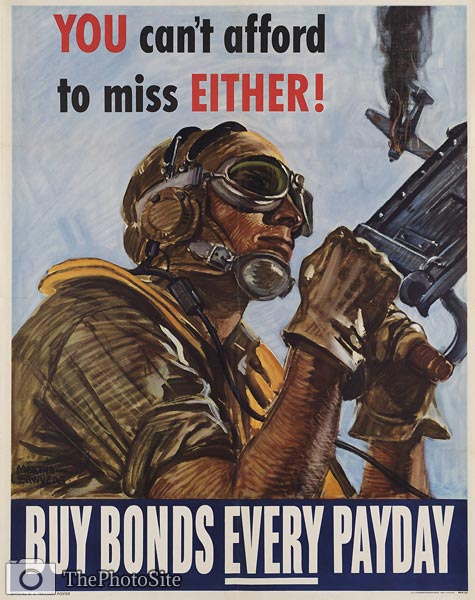 American World War II Poster, Buy bonds every payday - Click Image to Close