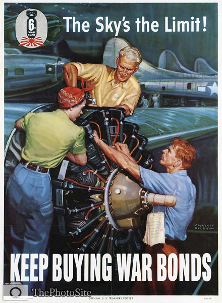 The sky's the limit, wwii American war poster - Click Image to Close