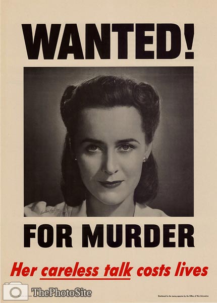 Her careless talk costs lives, wwii poster - Click Image to Close