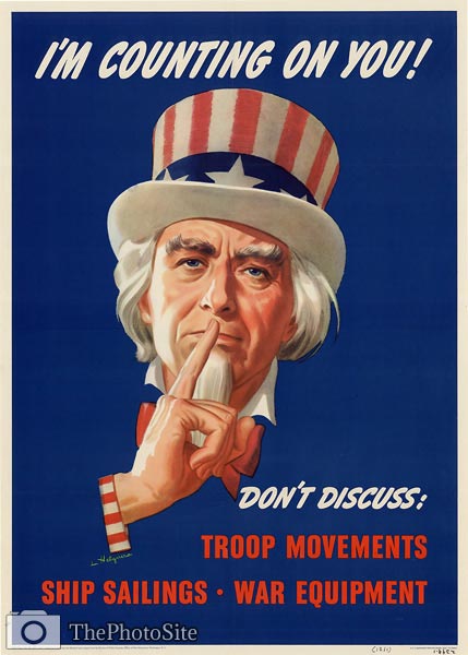Don't discuss troop movements, WWII poster - Click Image to Close