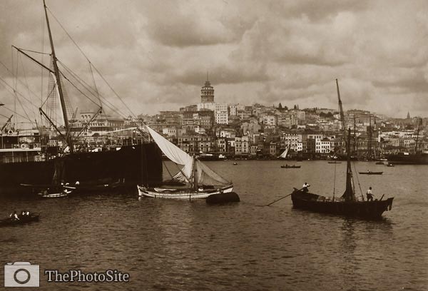 Galata from the sea Constantinople by Abdullah Freres - Click Image to Close