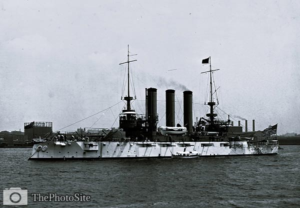 U.S.S. Maine battleship, broadside 1905 - Click Image to Close
