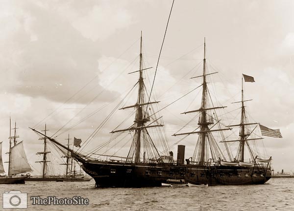 U.S.S. Pensacola Frigate American Warship 1890's - Click Image to Close