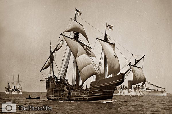Spanish caravel Santa Maria, Sailing Ship, 1892 - Click Image to Close