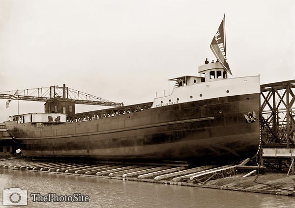 Cargo Ship Benjamen J. Noble Wyandotte, Michigan 1909 - Click Image to Close
