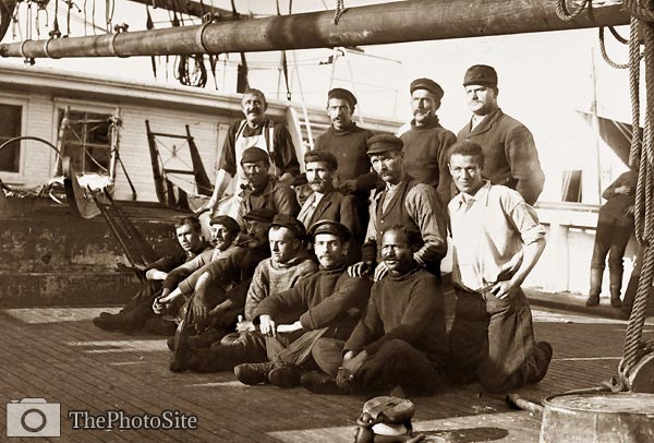 SS Roosevelt crew on first deck, Battle Harbor - Click Image to Close
