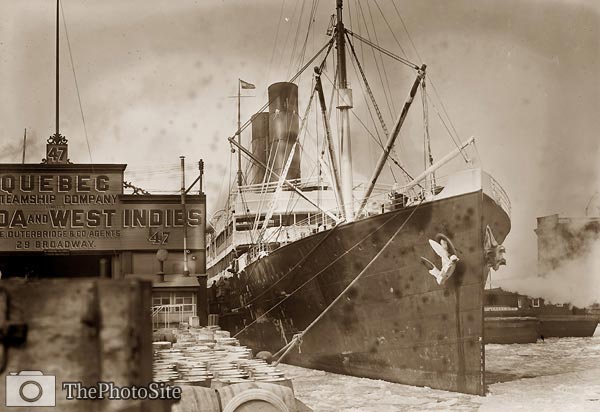 Orotava ship at dock in New York Harbor - Click Image to Close