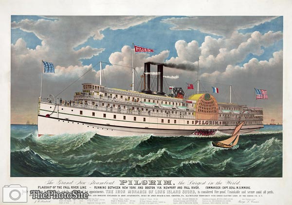 steamboat Pilgrim, New York Boston - Click Image to Close