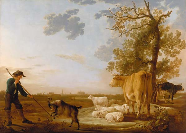 Landscape with cattle - Click Image to Close