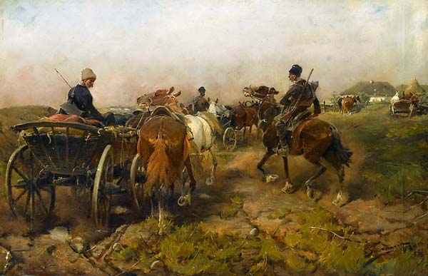 Cossacks Returning Home on Horseback - Click Image to Close