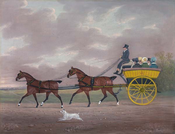 A Gentleman Driving Tandem to a Jaunting Car - Click Image to Close