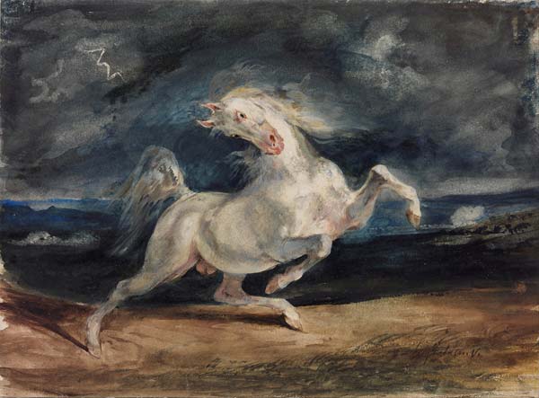 Eugene Delacroix Horse Frightened by Lightning - Click Image to Close