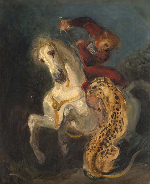 Eugene Delacroix Rider Attacked by a Jaguar - Click Image to Close