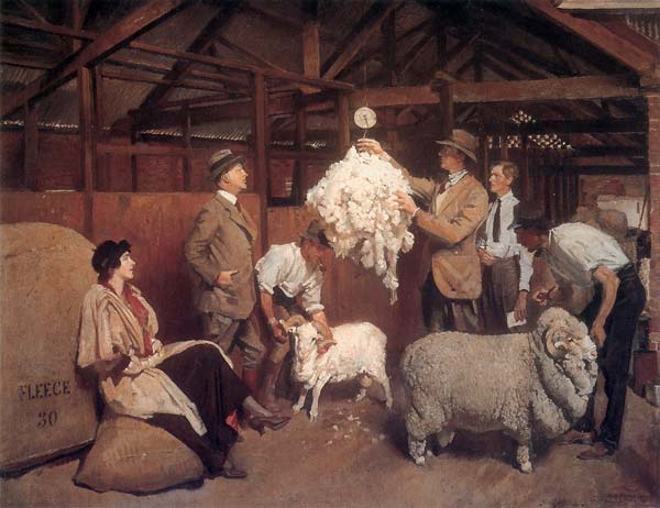 Weighing the fleece - Click Image to Close