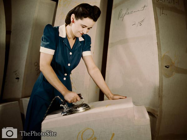 1940's lady with iron - Click Image to Close