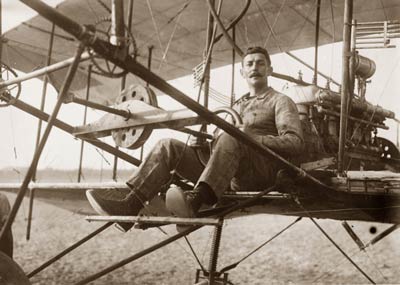Arbre aviator in a biplane, Reims France
