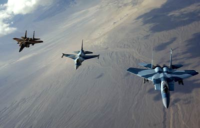 F-15 Eagle and F-16 Fighting Falcon