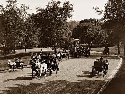Horse carriage and coach NY central park 1905