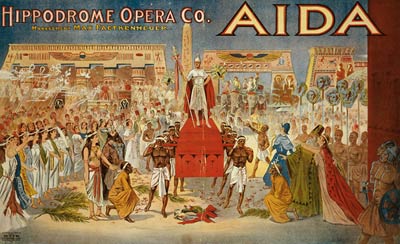Aida theatrical poster Egypt - Hippodrome opera co.