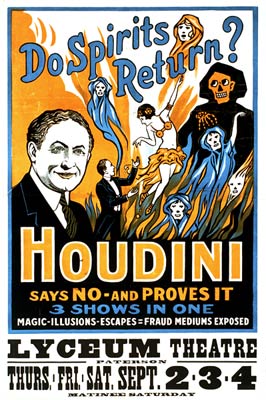 Do spirits return? Houdini says no. Poster