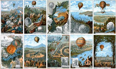Collecting cards with pictures of events in ballooning history