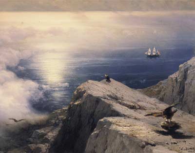 A rocky coastal landscape in the aegean 1884, Ivan Aivazovsky