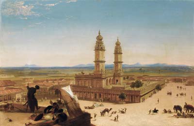 Oriental landscape with Mosque - Click Image to Close