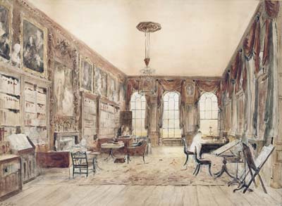 The Interior of the Library at Cassiobury - Click Image to Close