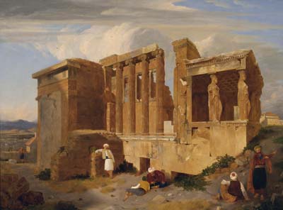 The Erechtheum, Athens, with Figures in the Foreground - Click Image to Close