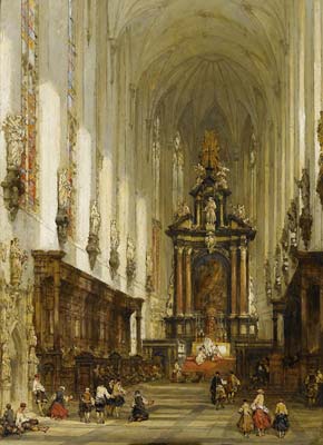David Roberts Interior of St Paul's Antwerp - Click Image to Close