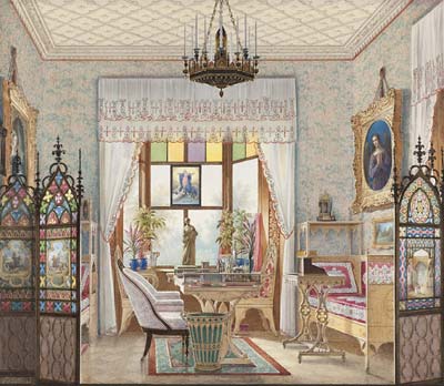 Empress Alexandra Feodorovna's Sitting Room, Cottage Palace, St. - Click Image to Close