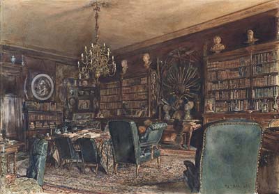 The Library in the Apartment of Count Lanckoronski in Vienna, Ri - Click Image to Close
