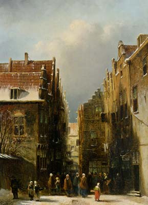 A Wintry Dutch Town - Click Image to Close