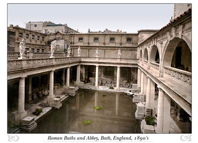 Roman Baths and Abbey, City of Bath, England