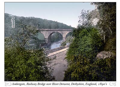 Ambergate, railway bridge over River Derwent, Derbyshire, Englan