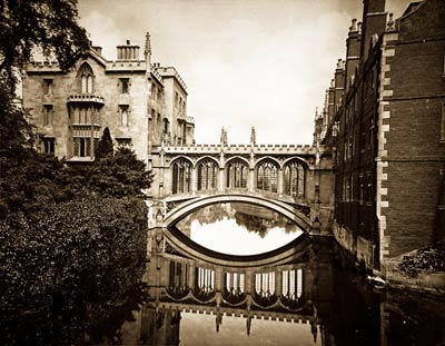 St. John's College Bridge, Cambridge Victorian Photograph