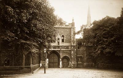 Norwich Cathedral. Bishop's Palace Gate victorian era