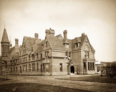 Reading. Grammar School and Master's House old victorian photo
