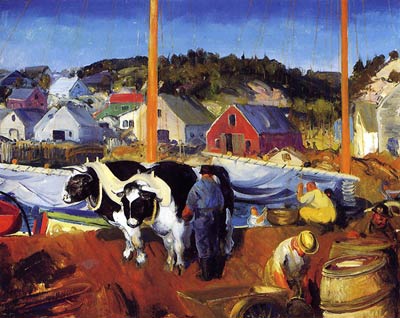 Ox Team, Wharf at Matinicus by George Bellows