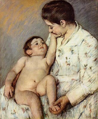 Babys First Caress Mary Cassatt