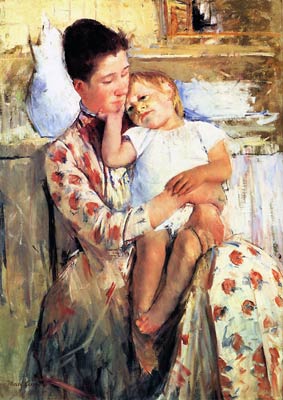 Mother and baby by Mary Cassatt
