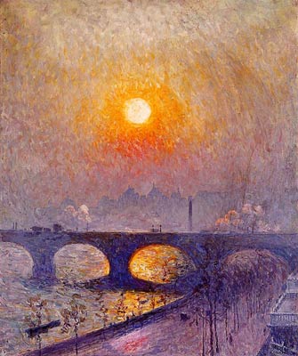 Sunset over Waterloo Bridge London by Emile Claus