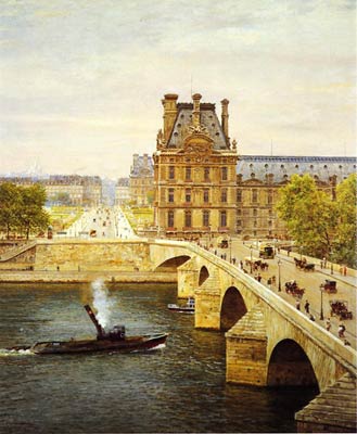 The Pont Royale and The Louvre, View of the Seine Marie-Francois