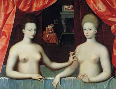 Gabrielle d'Estrees and one of her sisters, mistress of King Hen