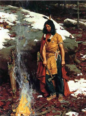 Indian by the Campfire Gilbert Gaul